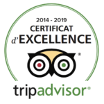 Certificat d'excellence TripAdvisor 2014 - 2019